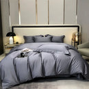 Luxury gray egyptian cotton bedding set bedroom satin four piece kit