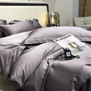 Luxury gray egyptian cotton bedding set bedroom satin four piece kit