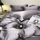 Luxury gray egyptian cotton bedding set bedroom satin four piece kit