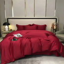 Luxury gray egyptian cotton bedding set bedroom satin four piece kit