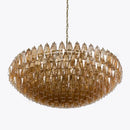 Luxury gray glass chandelier dining room smoked crystal light fixture