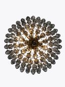 Luxury gray glass chandelier dining room smoked crystal light fixture