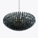 Luxury gray glass chandelier dining room smoked crystal light fixture