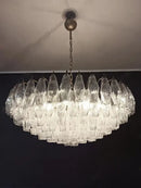 Luxury gray glass chandelier dining room smoked crystal light fixture