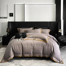 Luxury gray & gold egyptian cotton leopard bedding set bedroom