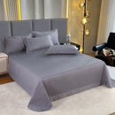 Luxury gray textured egyptian cotton quilt set bedroom bedding