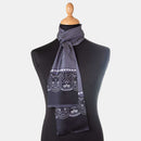 Amalfi - Slim Silk Scarf - Grey