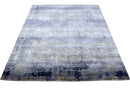 Hand knotted 8x10 Modern Abstract Blue Bamboo Silk Area Rug