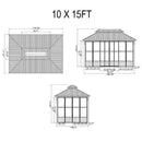 Alora Oasis Luxury Heavy-Duty Hardtop Sunroom With Aluminum Frame And LED Lights (SAK79102)