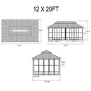 Alora Oasis Luxury Heavy-Duty Hardtop Sunroom With Aluminum Frame And LED Lights (SAK79102)