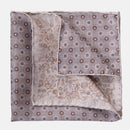 Pascal - Double Sided Silk Pocket Square - Grey & Bronze