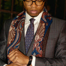 Moretti - Printed Madder Silk Tie - Navy & Burgundy