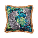 Luxury jungle animal collection cushion cover living room gold fringe