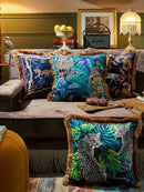 Luxury jungle animal collection cushion cover living room gold fringe