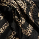 Luxury leopard print & black satin bedding set bedroom decor