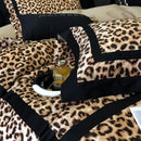 Luxury leopard print lyocell cotton bedding set bedroom satin finish