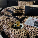 Luxury leopard print lyocell cotton bedding set bedroom satin finish