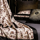 Luxury leopard print satin bedding set bedroom duvet cover cream black