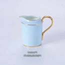 Luxury light blue bone china coffee set with rack dining room