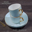 Luxury light blue bone china coffee set with rack dining room