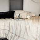 Luxury light champagne embroidery bedding set bedroom egyptian cotton