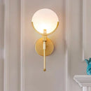 Luxury marble & copper wall lamp – bedroom gold glass sconce
