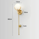 Luxury marble & copper wall lamp – bedroom gold glass sconce