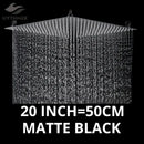 Luxury matte black rainfall shower head bathroom experience