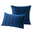 DecorBites™ Blue Velvet Stripe Pillow Covers - 2Pcs Luxury Soft Cushion Cases for Couch