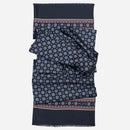 Palatino - Wool Backed Silk Scarf - Navy & Blue