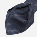 Milano - Silk Jacquard Tie - Navy and Gold