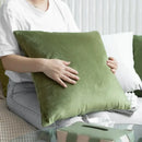 Luxury olive green velvet pillow case living room decor