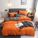Luxury orange & gray duvet cover set bedroom bedding with blanket