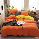 Luxury orange & gray duvet cover set bedroom bedding with blanket