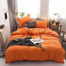 Luxury orange & gray duvet cover set bedroom bedding with blanket
