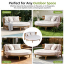 Alora Luxury Outdoor Acacia Wood Round Daybed With Cushions And Pillows (SAK40613)
