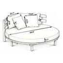 Alora Luxury Outdoor Acacia Wood Round Daybed With Cushions And Pillows (SAK40613)