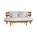 Alora Luxury Outdoor Acacia Wood Round Daybed With Cushions And Pillows (SAK40613)