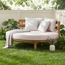 Alora Luxury Outdoor Acacia Wood Round Daybed With Cushions And Pillows (SAK40613)