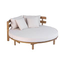 Alora Luxury Outdoor Acacia Wood Round Daybed With Cushions And Pillows (SAK40613)