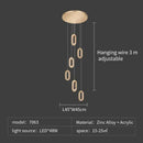 Luxury oval gold decorbites crystal rings chandelier staircase light