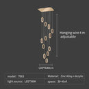 Luxury oval gold decorbites crystal rings chandelier staircase light