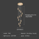 Luxury oval gold decorbites crystal rings chandelier staircase light