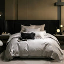 Luxury red & white lotus embroidered cotton bedding set bedroom