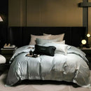 Luxury red & white lotus embroidered cotton bedding set bedroom