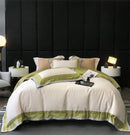 Luxury sage green & cream 1000tc egyptian cotton bedding set bedroom