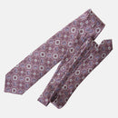 Mantova - Printed Silk Tie - Burgundy Plum