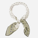 Verona - Silk Neckerchief - White & Sage