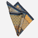 Portici - Silk Pocket Square - Yellow & Blue