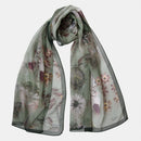 Botanica - Long Silk Scarf - Green